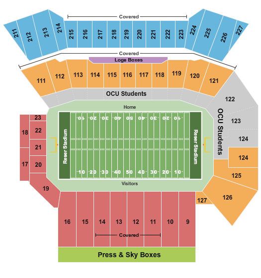 Reser Stadium Virtual Seating Chart